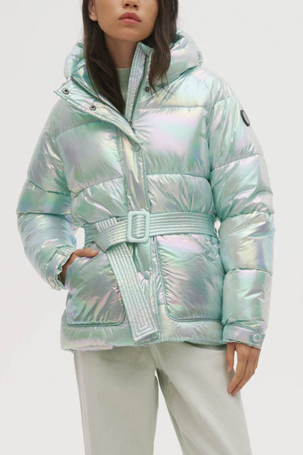 Womens Cropped Puffer Jacket Oversized Colorful Short Puffy Winter Coat 