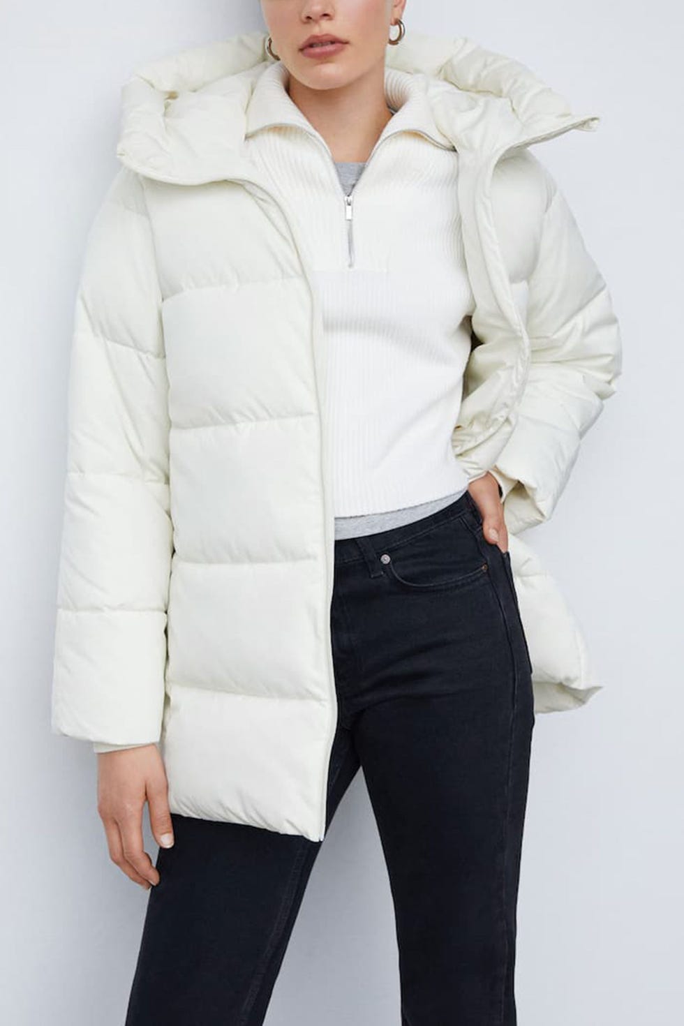 Hood quilted coat