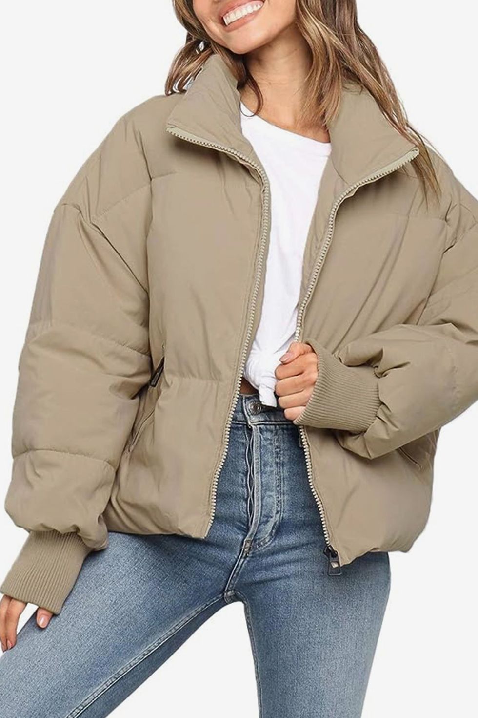 Pre-owned Padded Cropped Shell-down Hooded Puffer Jacket