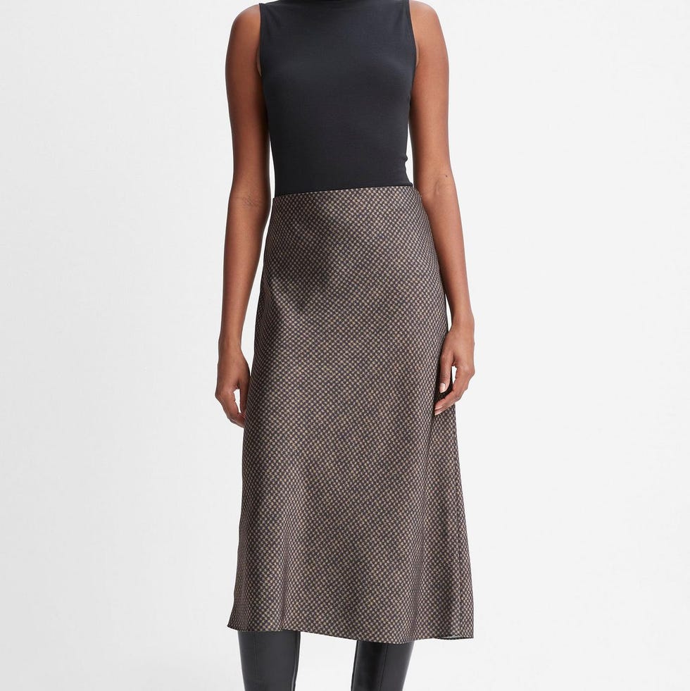Houndstooth Bias Slip Skirt Houndstooth Bias Slip Skirt