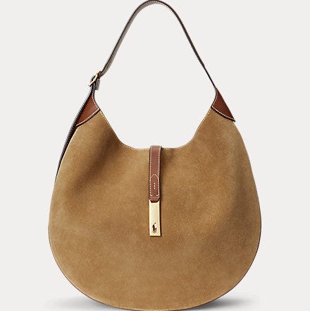 Polo ID Suede-Leather Large Shoulder Bag Polo ID Suede-Leather Large Shoulder Bag