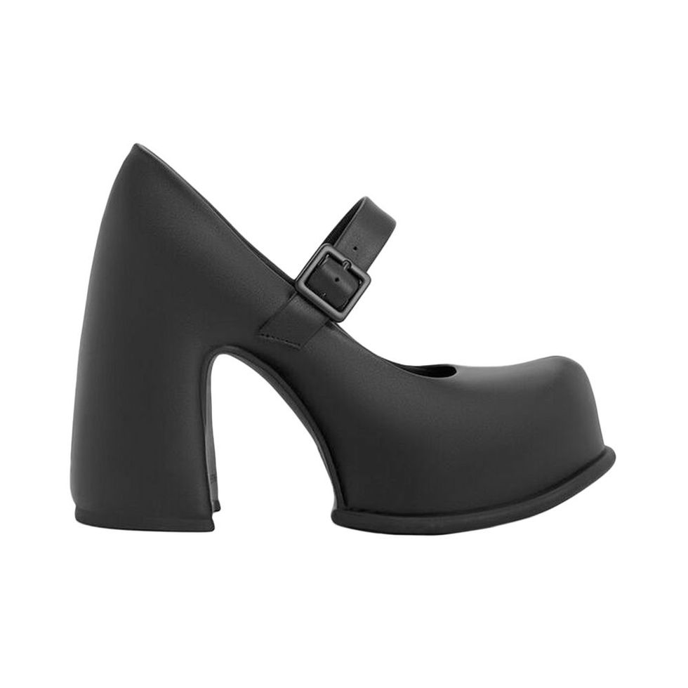 Charles & Keith Backless Rubber Shoes in Black