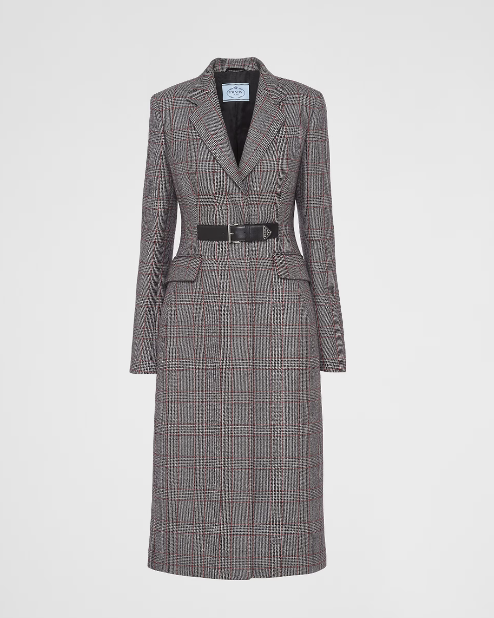 Single-Breasted Prince of Wales Mouliné Coat