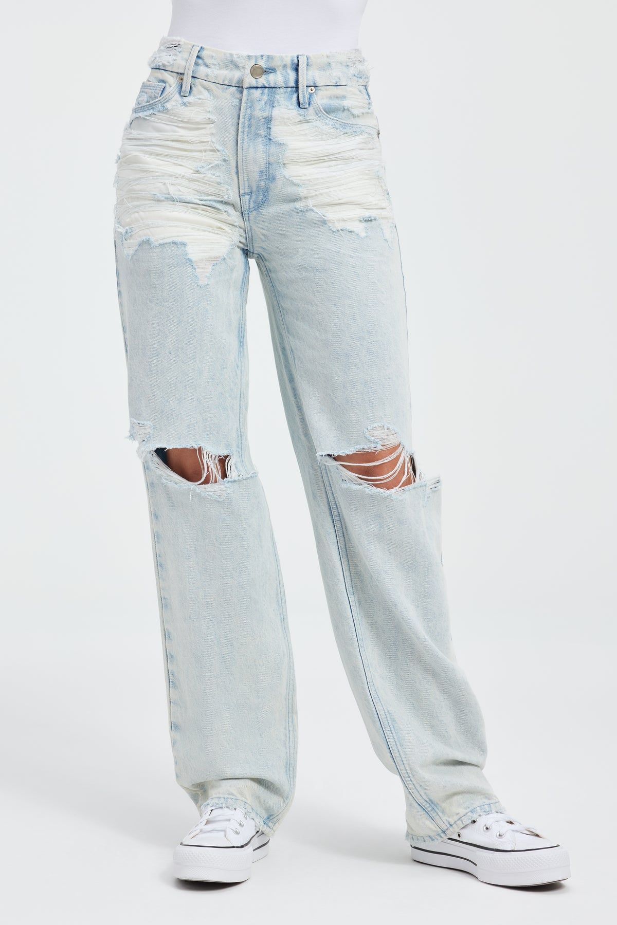 Good american ripped sales jeans