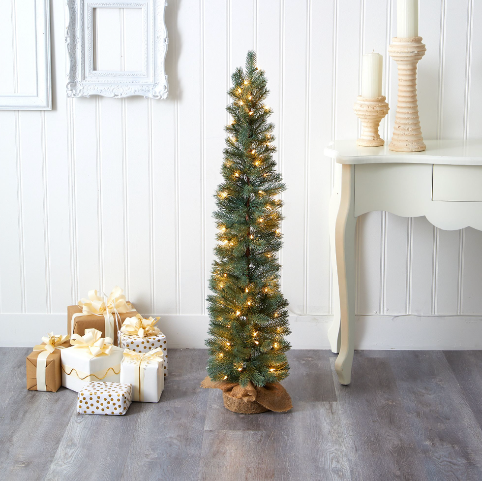 Pre-Lit Faux Pine Potted Tree