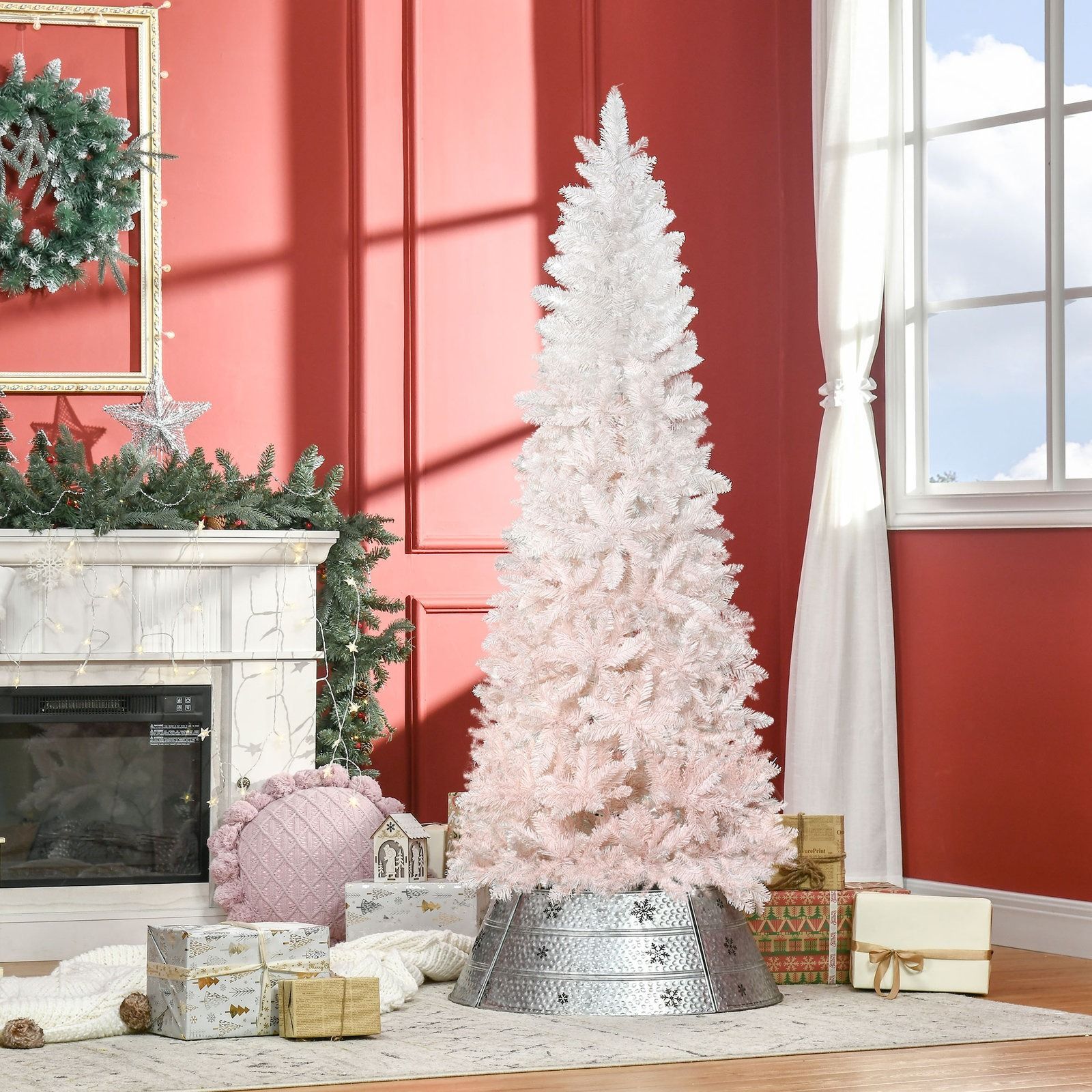 White artificial christmas tree deals with lights