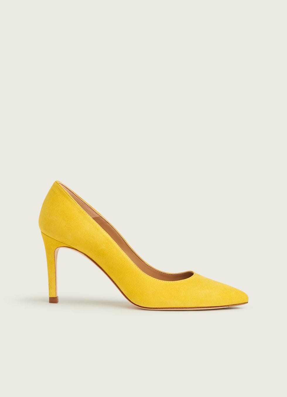 Floret Sherbet Yellow Suede Pointed Toe Courts
