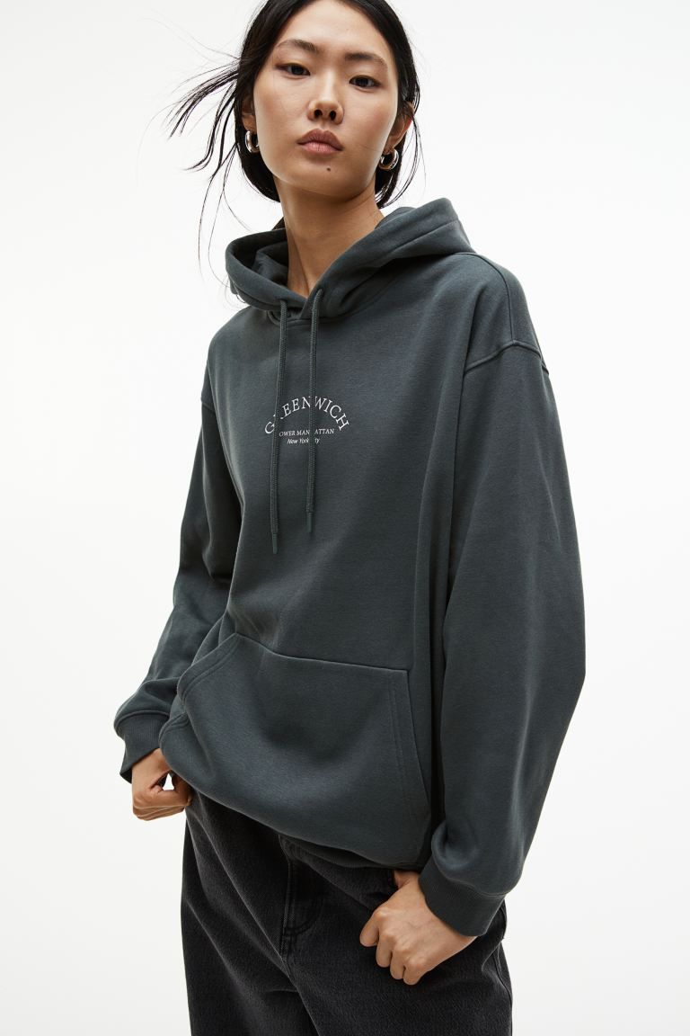 H&m on sale longline hoodie