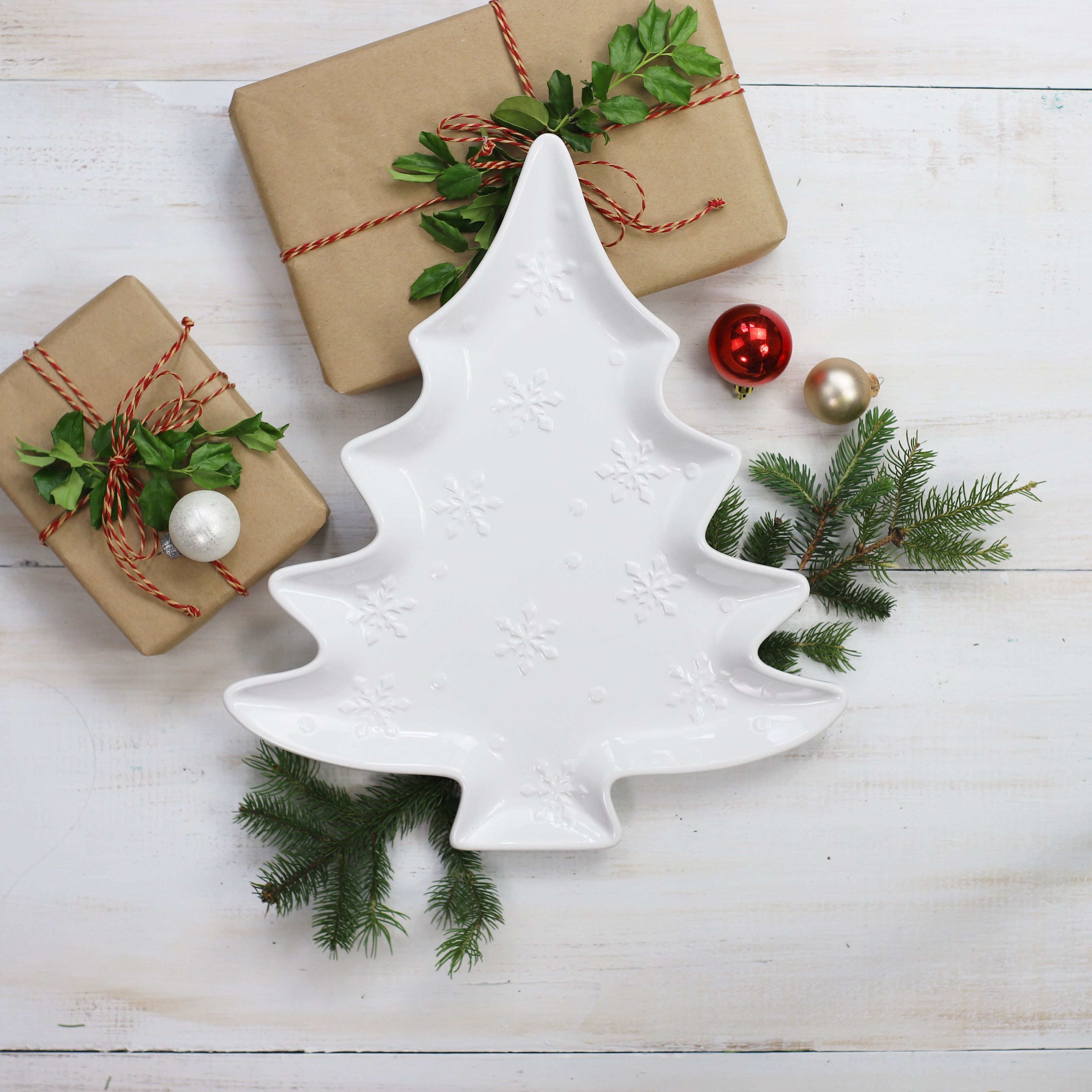 Christmas tree serving clearance platter