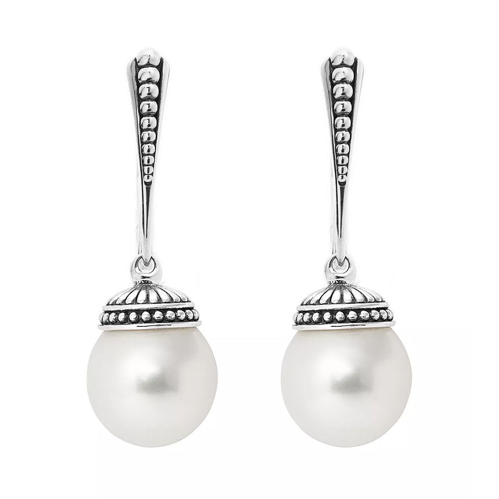 Sterling Silver Luna Freshwater Cultured Pearl Drop Earrings