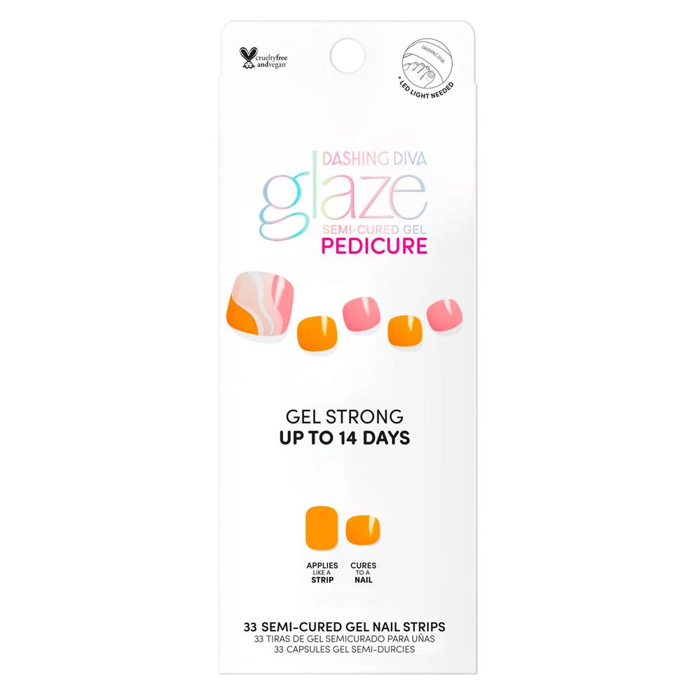 Peach Spritz Glaze Semi-Cured Gel Art Pedicure