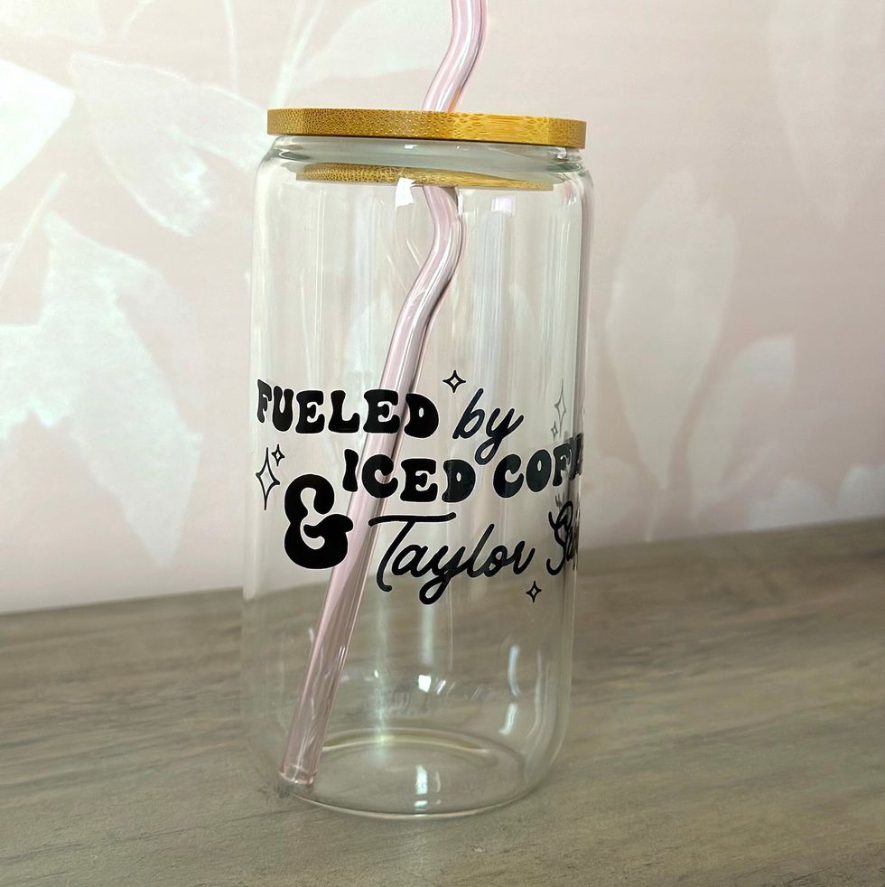 Fueled by Taylor Swift & Iced Coffee Glass Cup