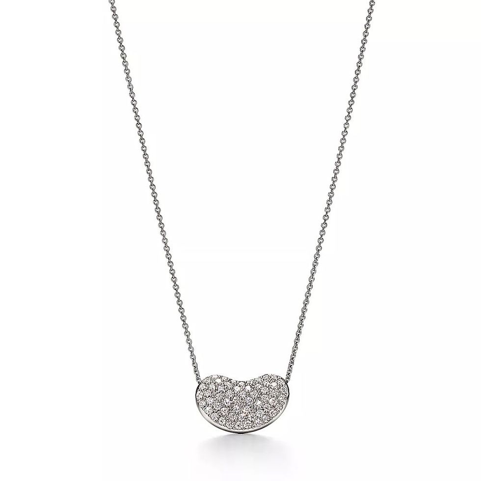 Elsa Peretti® Bean® Design Pendant in Platinum with Pavé Diamonds, 18 mm