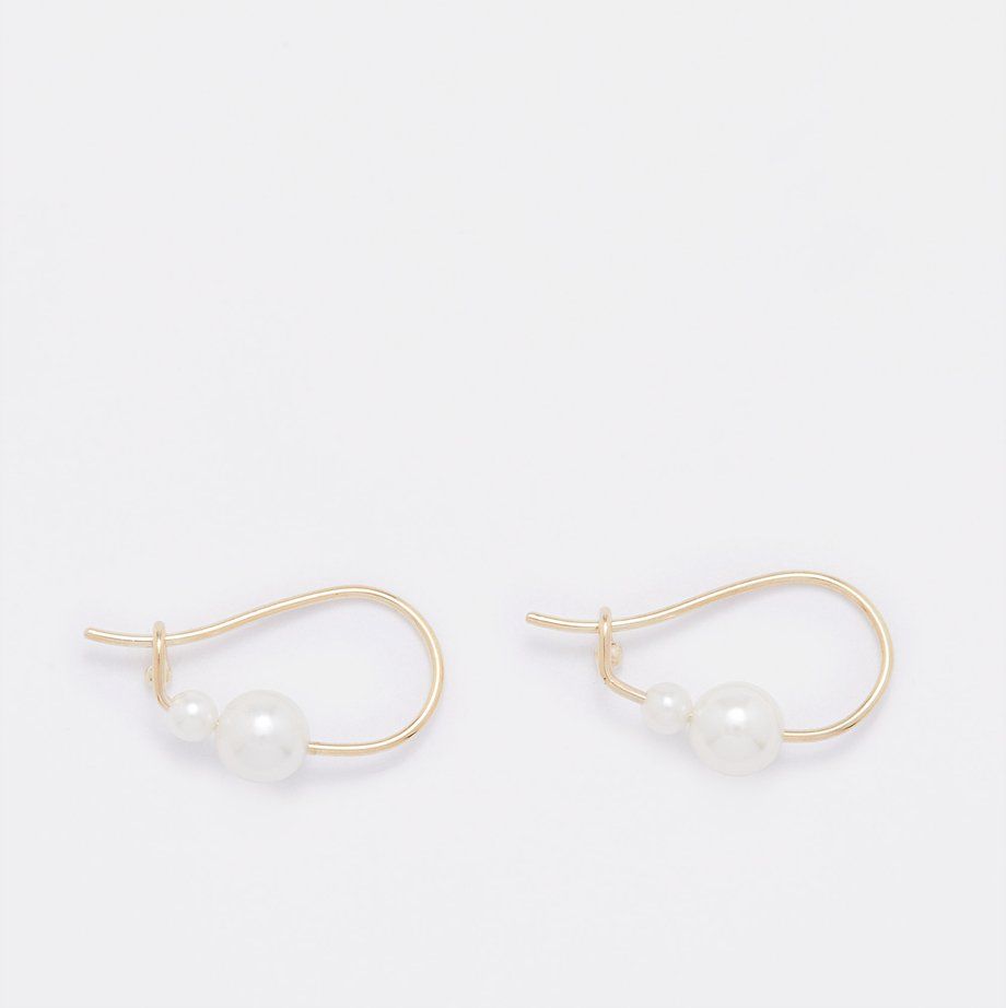 Akoya-Pearl & 14k Gold Hook Earrings