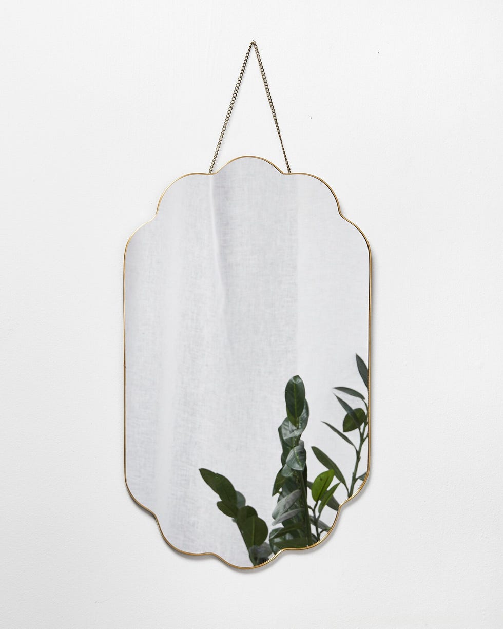 Scallop Gold & Glass Hanging Wall Mirror