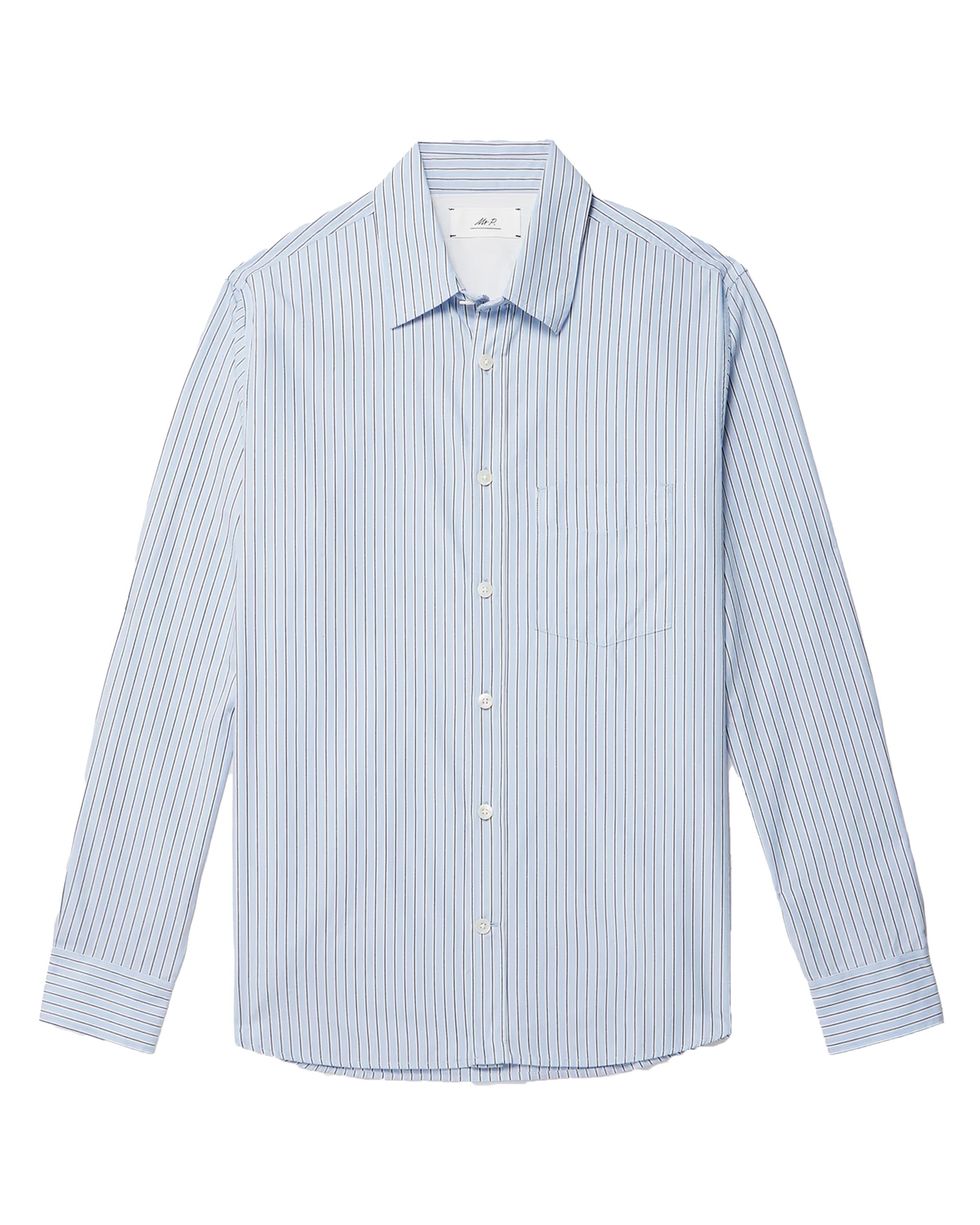 Pinstriped Cotton Oxford Shirt