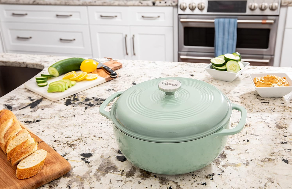 Lodge 6qt Cast Iron Enamel Dutch Oven Sage : Target