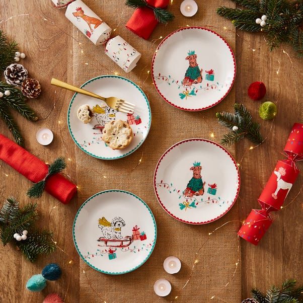 10 Red Christmas Nutcracker Plates Traditional Festive 