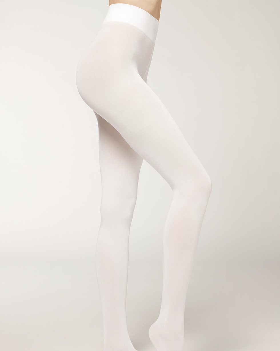 Calzedonia White 50 Denier Total Comfort Soft Touch Tights