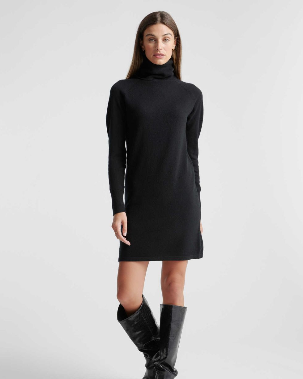 2023 New Autumn Winter Black Sweater Long Sleeve Dress Women