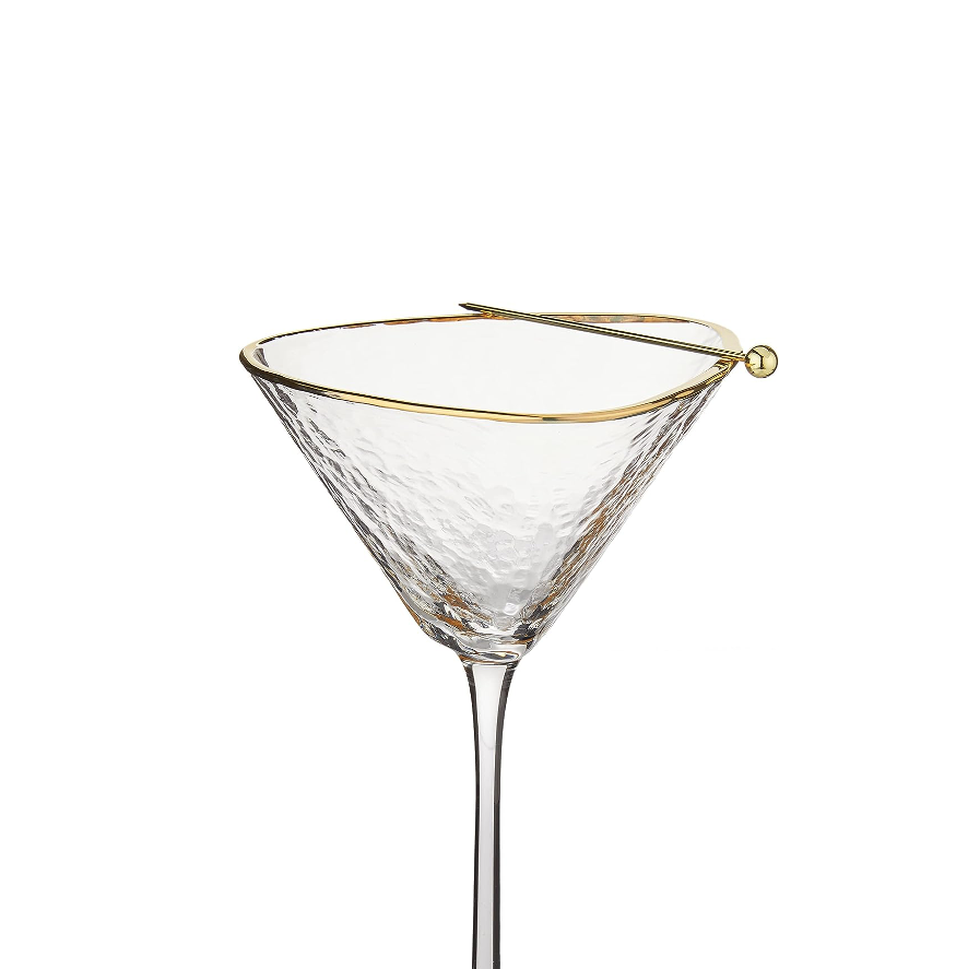 Handmade Hammered Martini Glasses — Set of 2