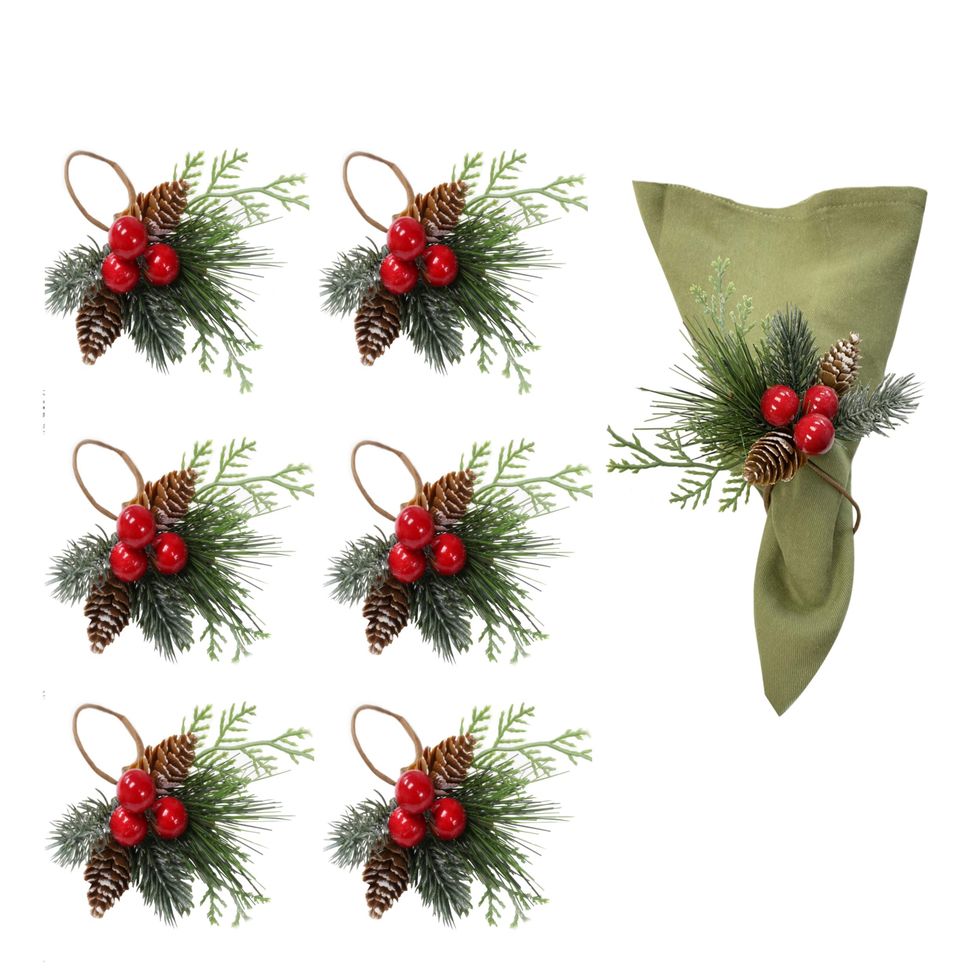 Christmas Collection Napkin Rings — Set of 6