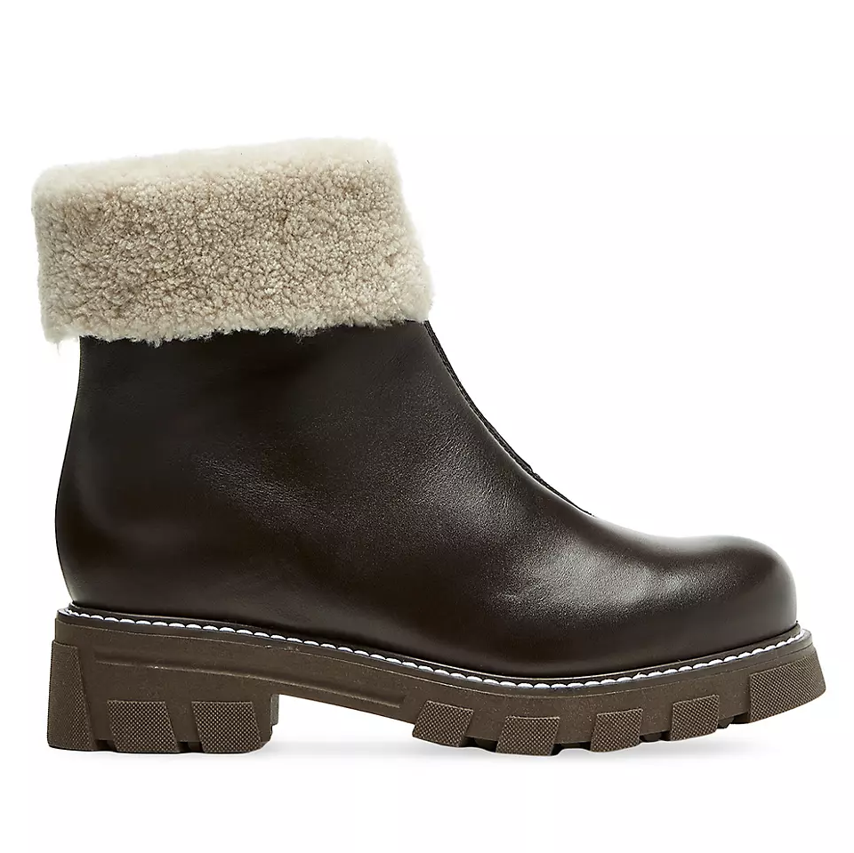 Abba 38MM Leather & Shearling Lug-Sole Boots
