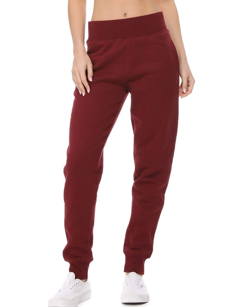 Women Maroon Regular Fit Solid Casual Track Pants