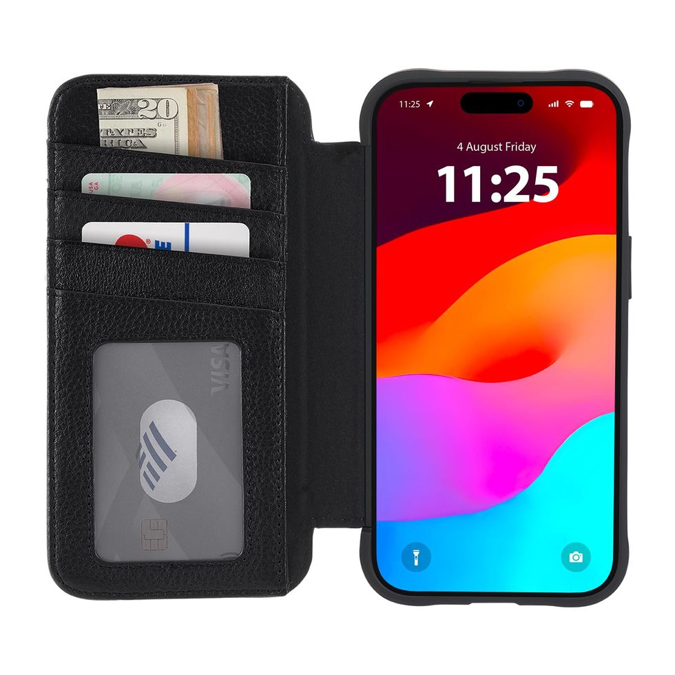 Case-Mate - Tough Leather Wallet Folio - Case for iPhone 12 Pro Max (5G) -  Holds 4 Cards + Cash - 6.7 Inch - Black
