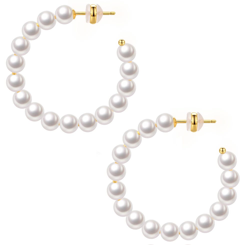 Pearl Hoop Earrings 