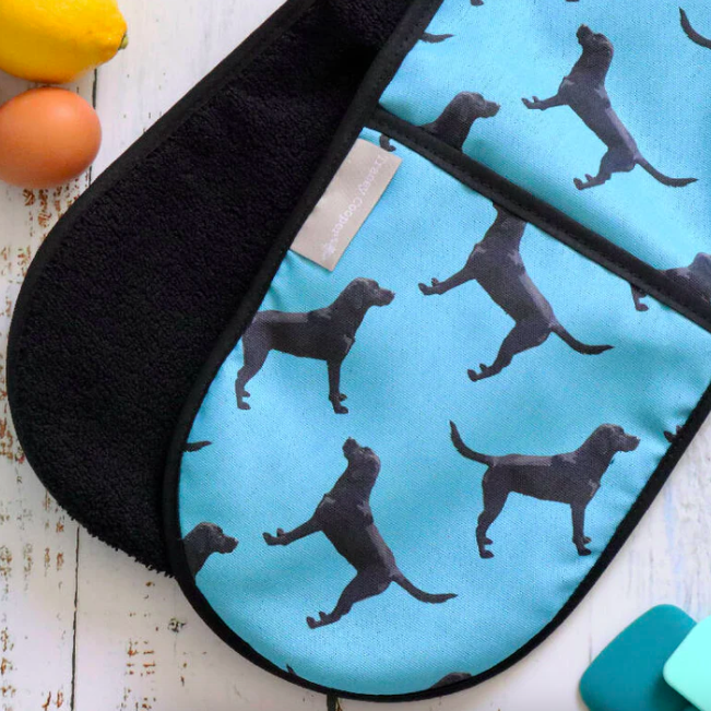 Black Lab Double Oven Glove in Blue