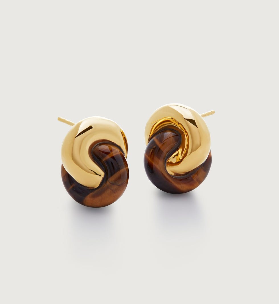 Gemstone Link Stud Earrings
