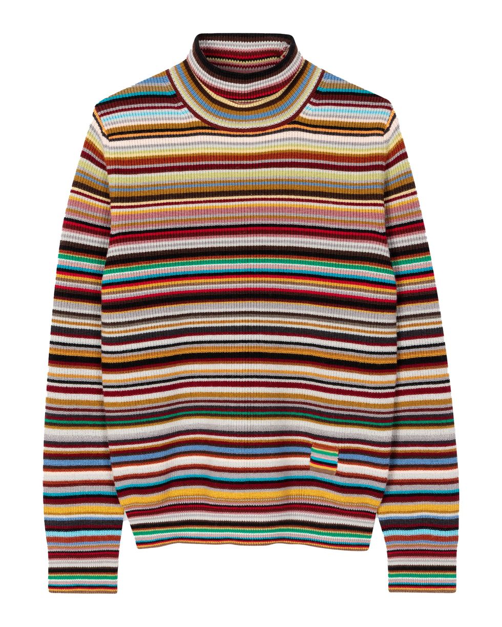 'Signature Stripe' Roll Neck Sweater