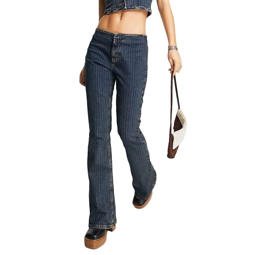 ASOS DESIGN pinstripe flared jeans 