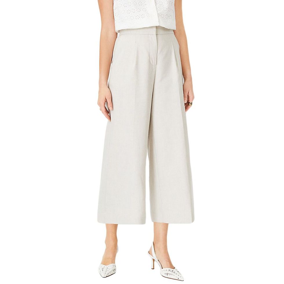The Pleated Culotte Pant in Linen Blend