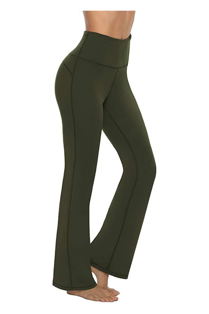 Flare Leggings for Women Tall High Waisted Wide Leg Workout Leggings Tummy  Control Bell Bottoms Crossover Yoga Pants Army Green : Sports & Outdoors 
