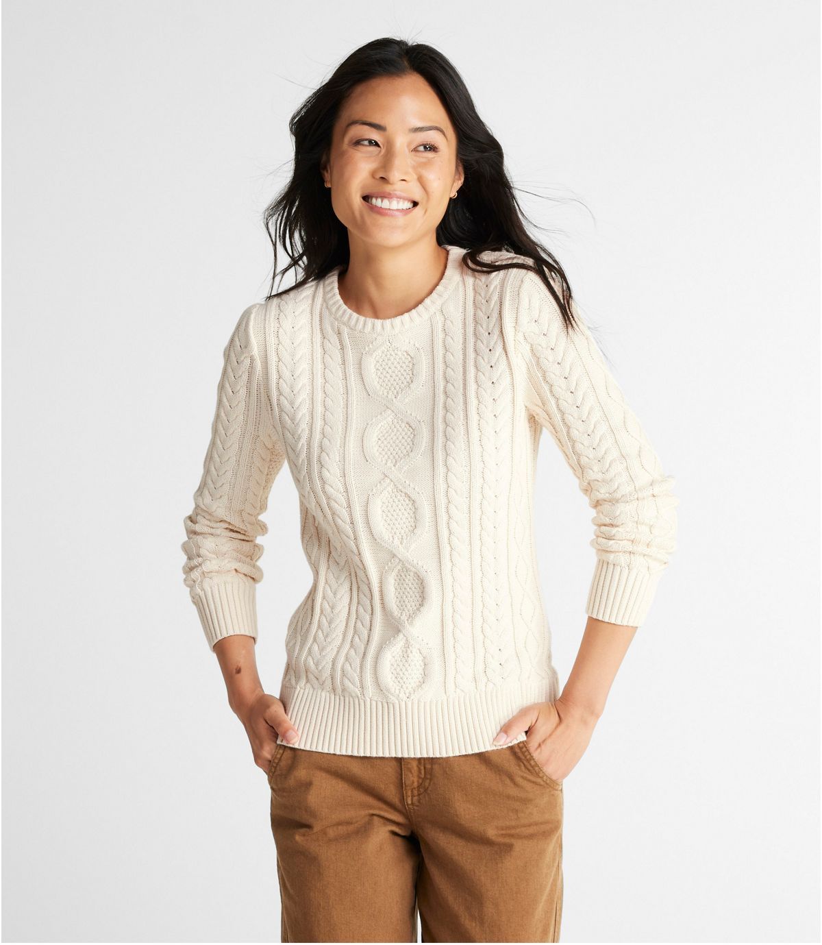 Cream clearance fisherman sweater