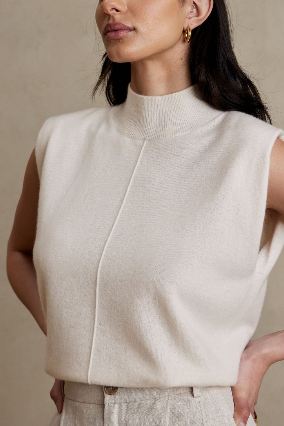 Franca Padded Cashmere Shoulder Top Franca Padded Cashmere Shoulder Top