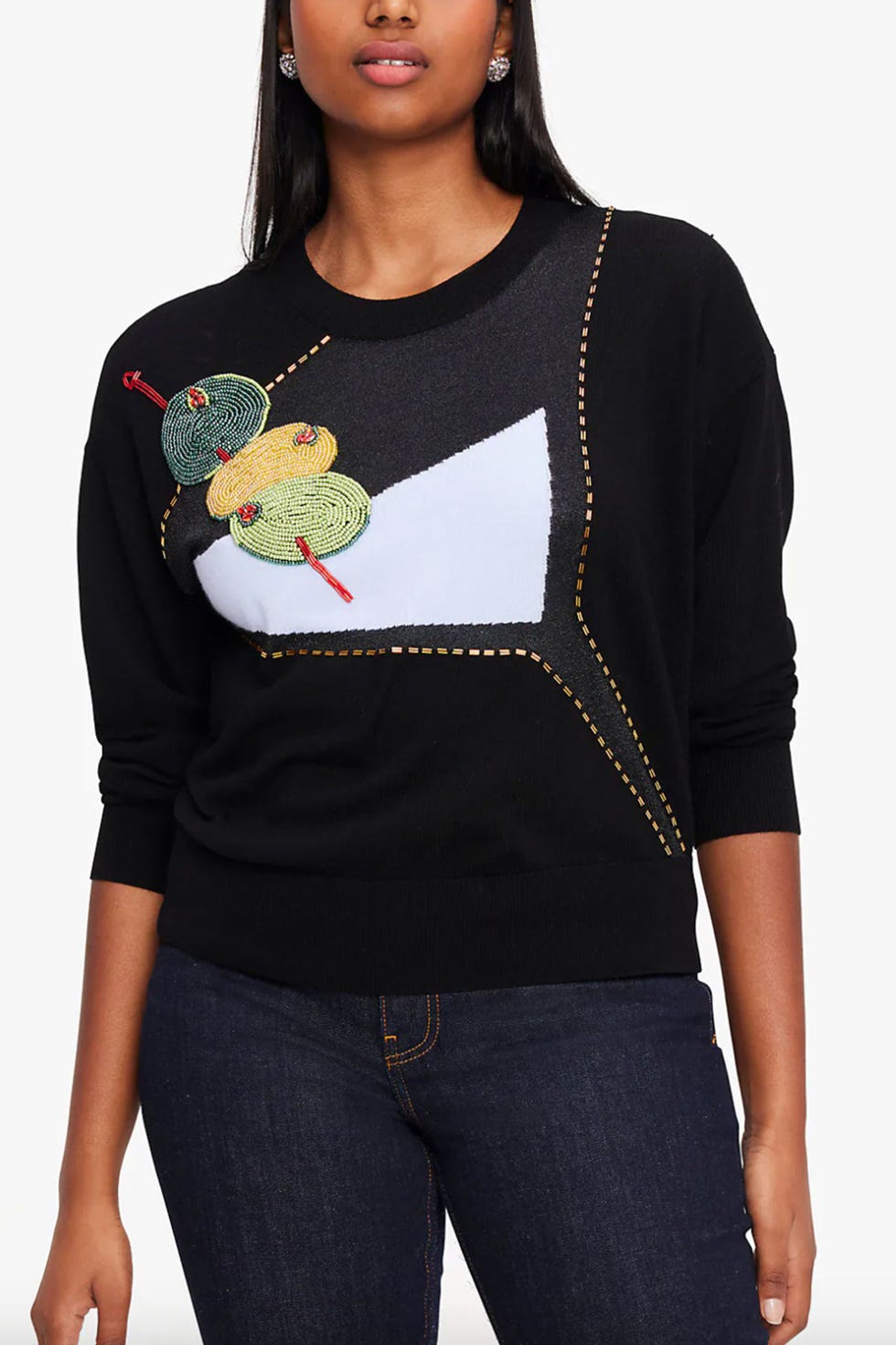 Embellished Martini Glass Sweater Embellished Martini Glass Sweater