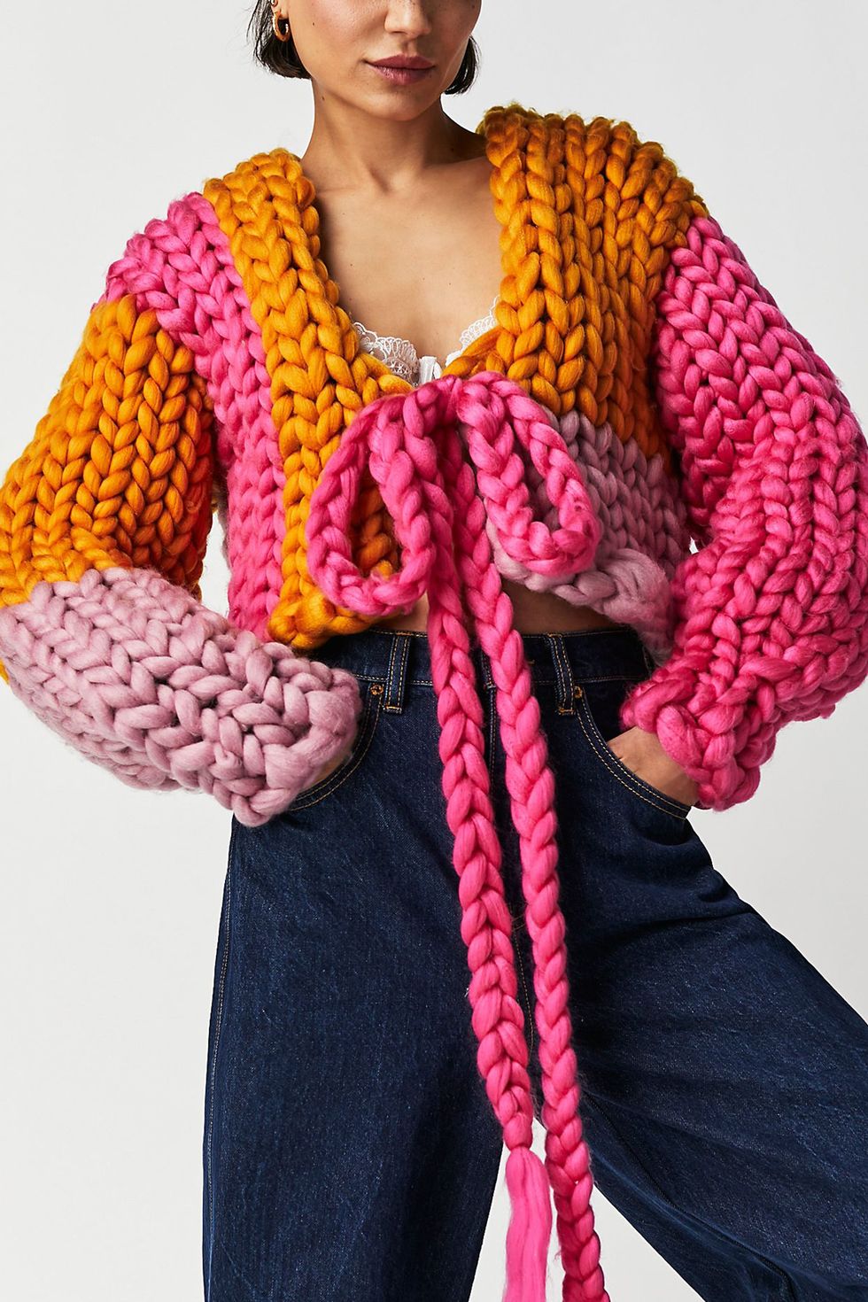 Hot Pink Colossal Knit Cardigan