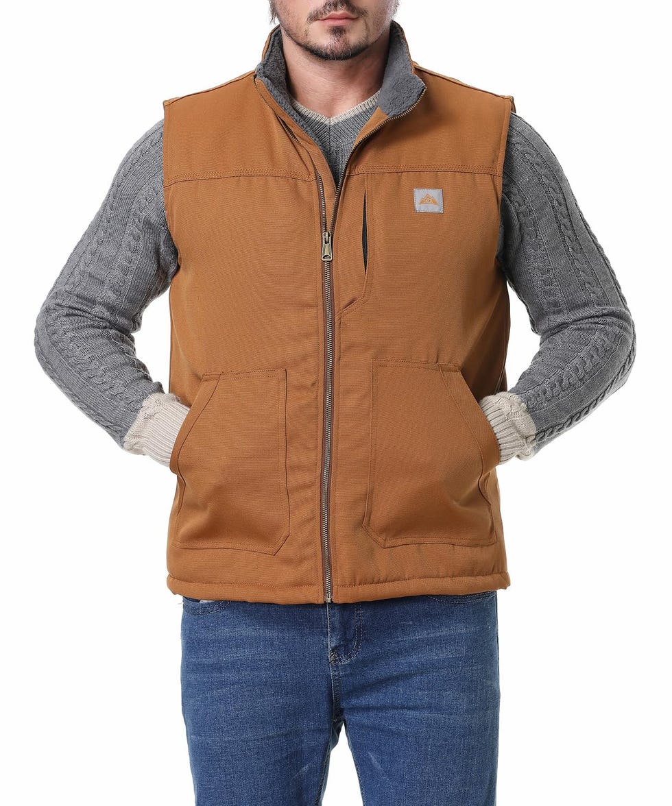 Fleece-Lined Workwear Mock-Neck Ves