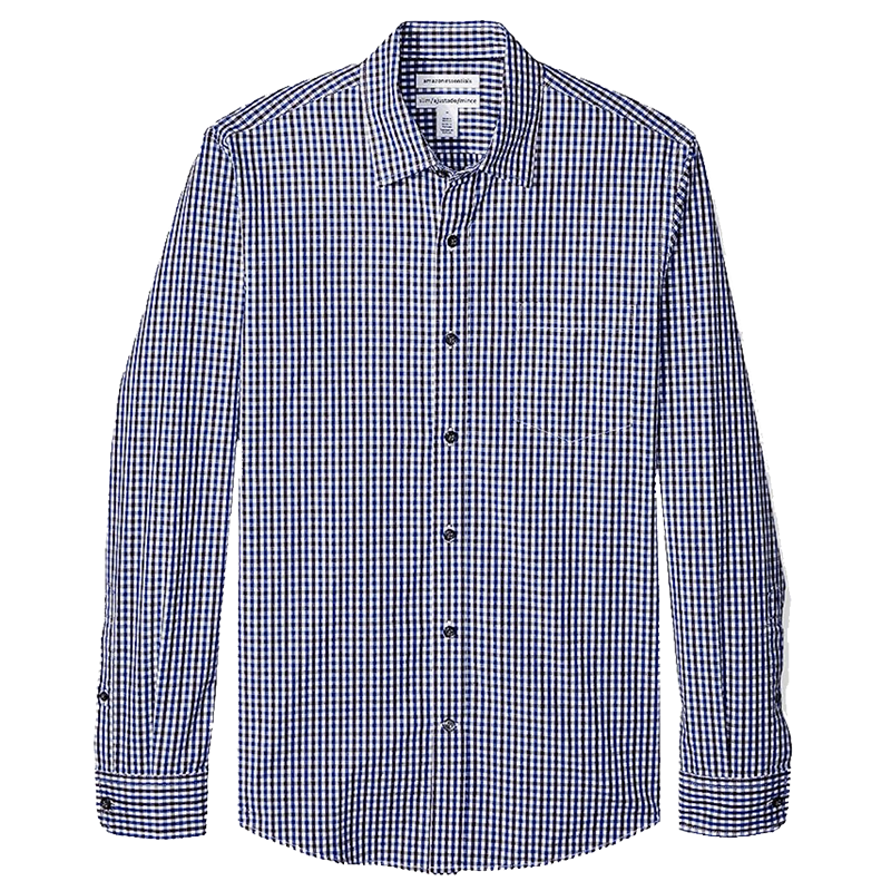 Slim-Fit Long-Sleeve Gingham Shirt