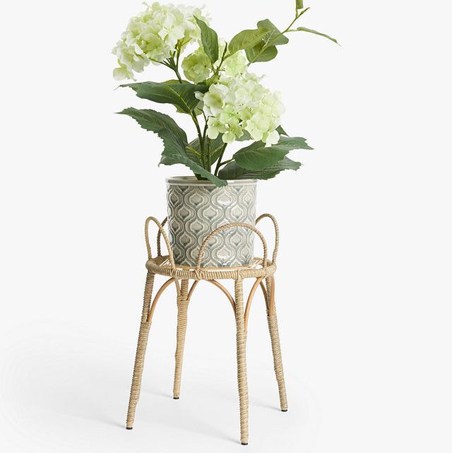 Rattan Effect Plant Stand, Natural