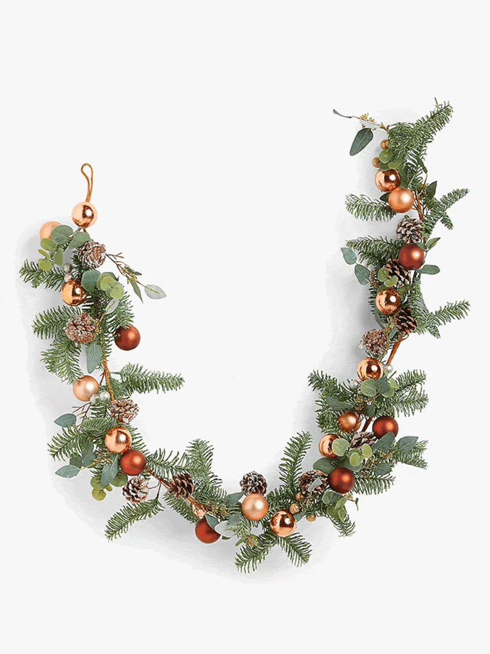 Christmas Cottage Copper Bauble Garland