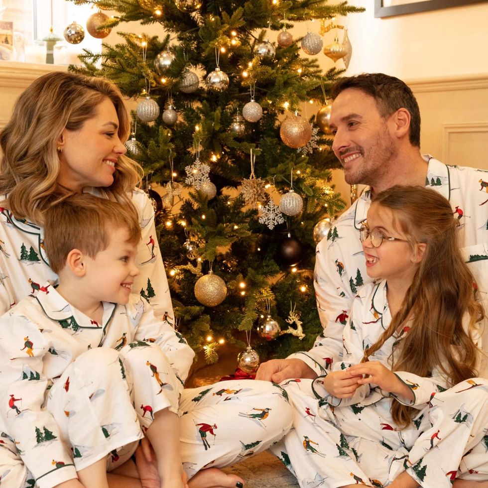 Navy Christmas Family Pyjama Set with Penguin Print