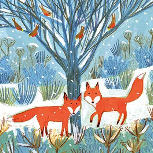 Pack of 8 Charity Christmas Cards - Festive Foxes