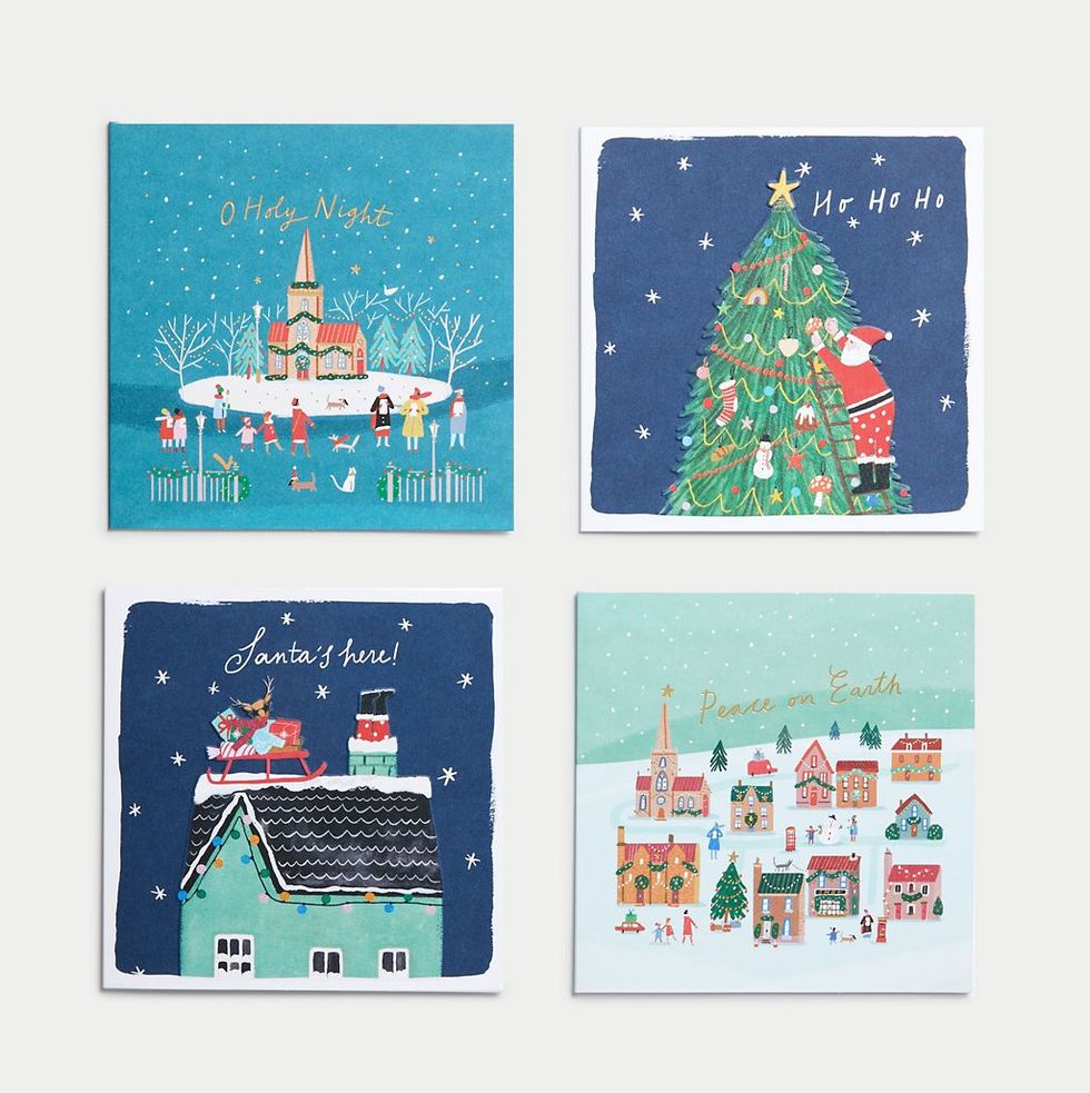 Charity Christmas Cards - Pack of 20, 4 Village Scene Designs