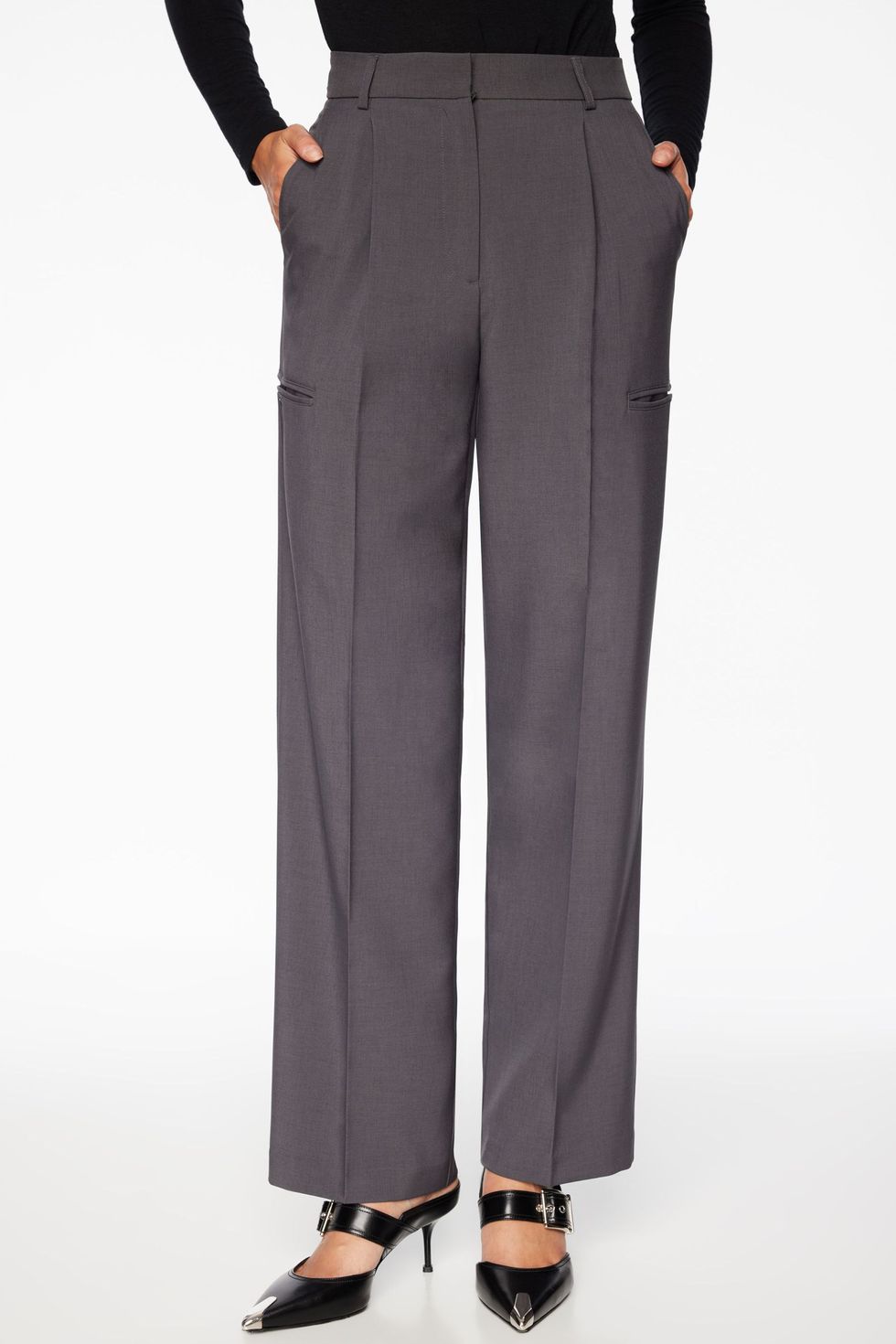 Dress Pants for Women Comfort High Waist Straight Leg Pants (Navy) Order  Online