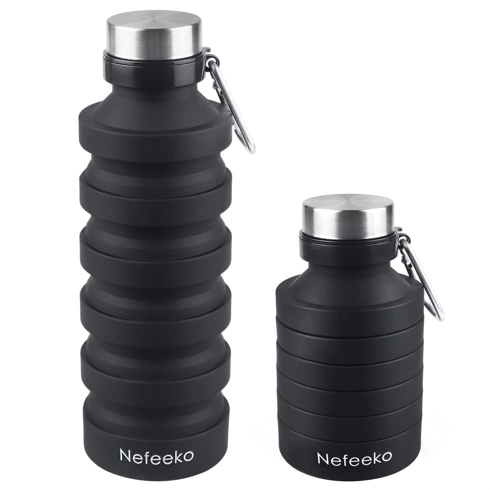 LNKOO Collapsible Foldable Water Bottle, Silicone Lightweight 18 oz  Portable Bottles with Carabiner Leak Proof, BPA Free, FDA Approved, Flip  top for