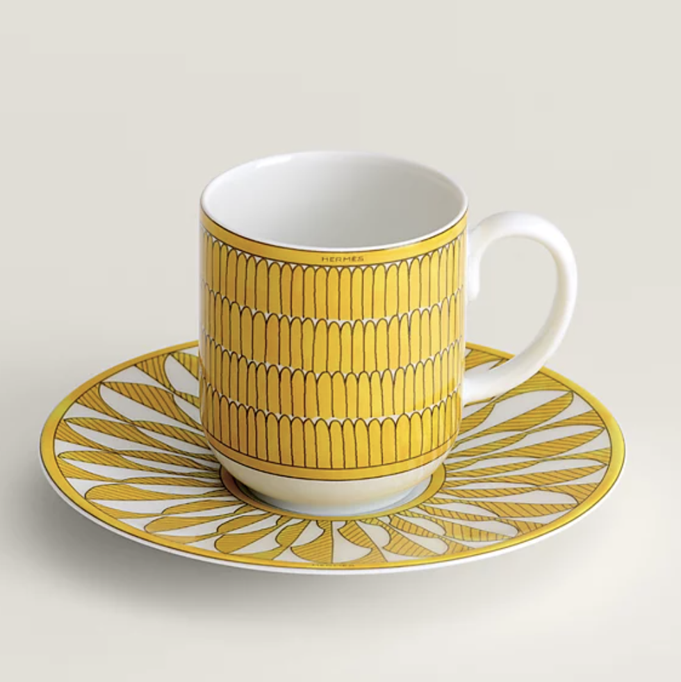 Louis Vuitton Porcelain Espresso Cup & Saucer Set Of Three